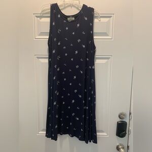 Style & Co. Navy Sleeveless Dress with White Floral Accents.
